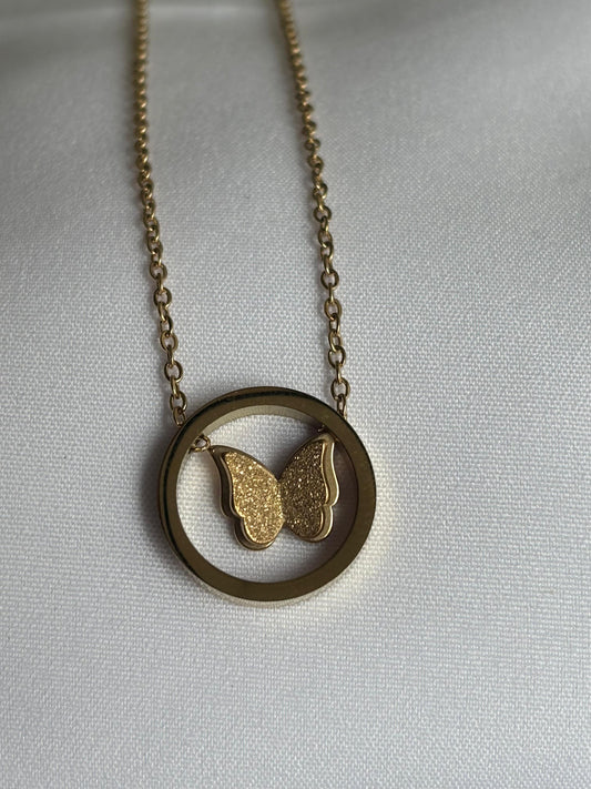 Ethereal Butterfly Circle Necklace