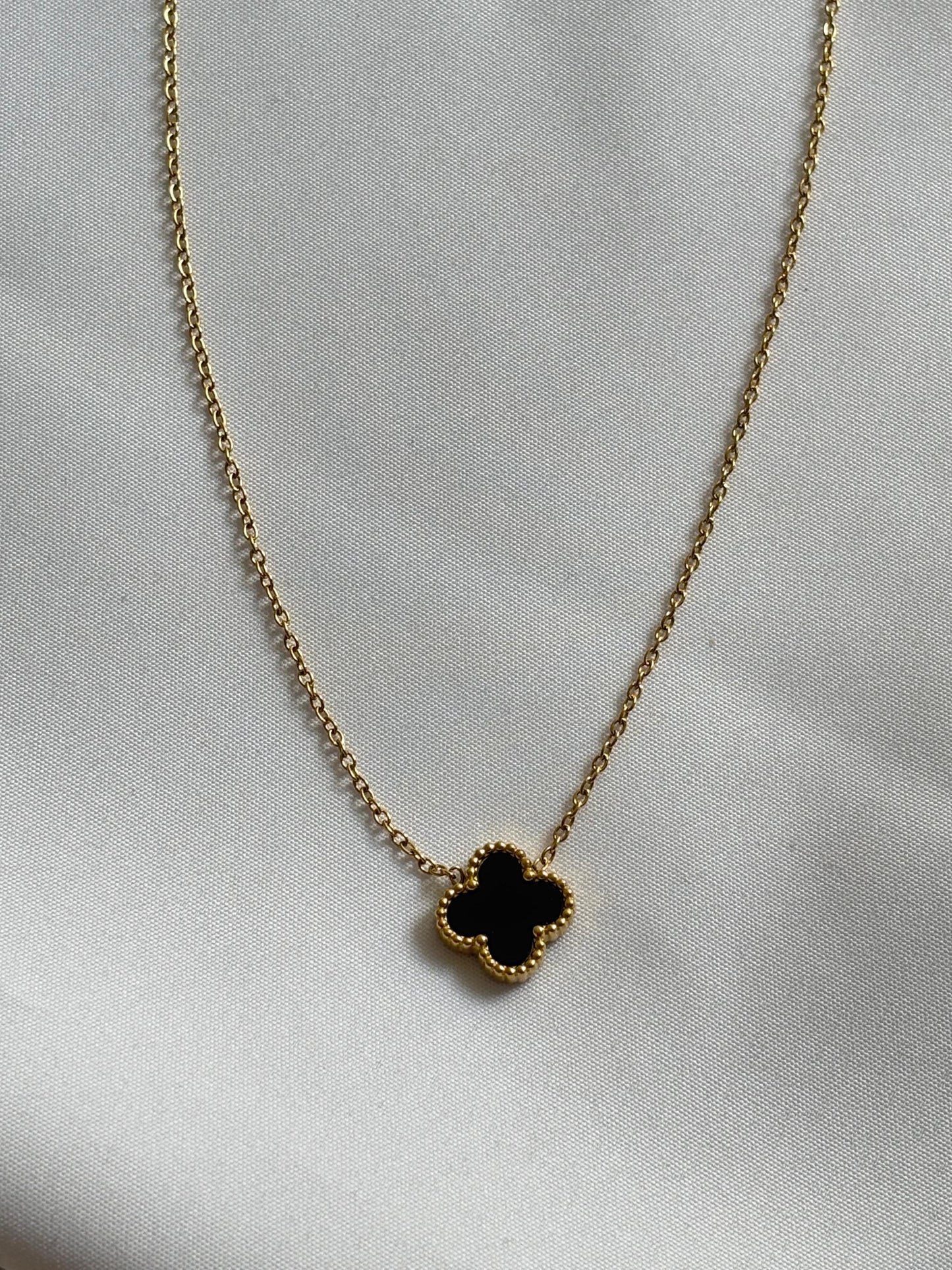 Midnight Clover Pendant Necklace
