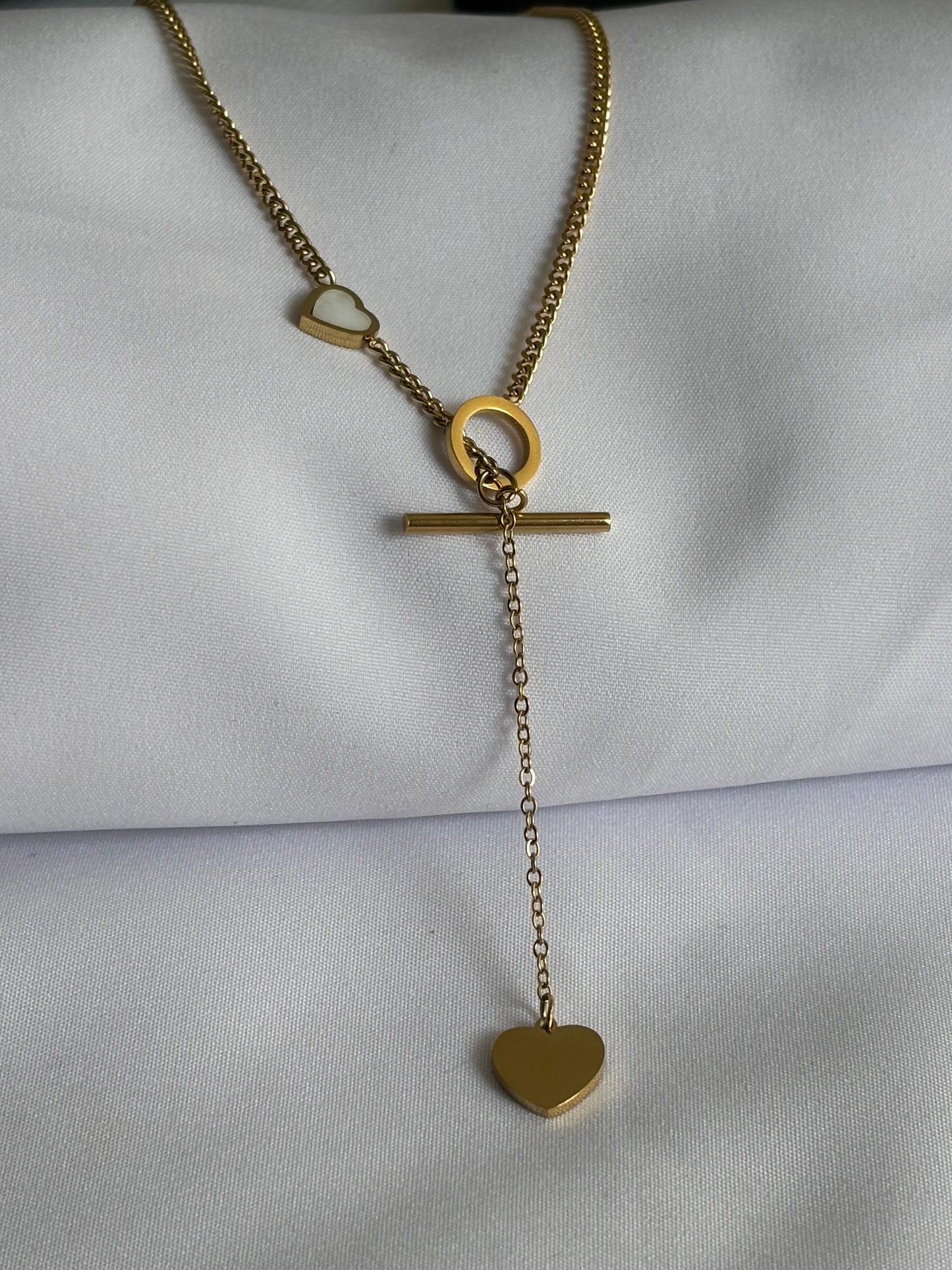 Golden Love Lariat Necklace