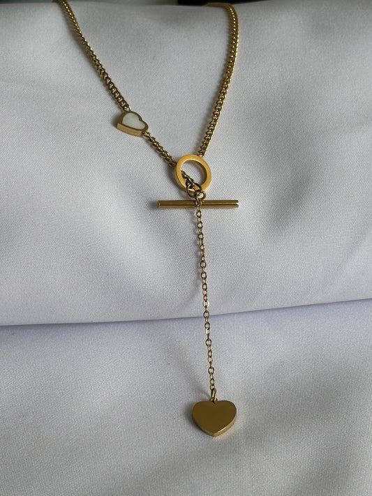 Golden Love Lariat Necklace