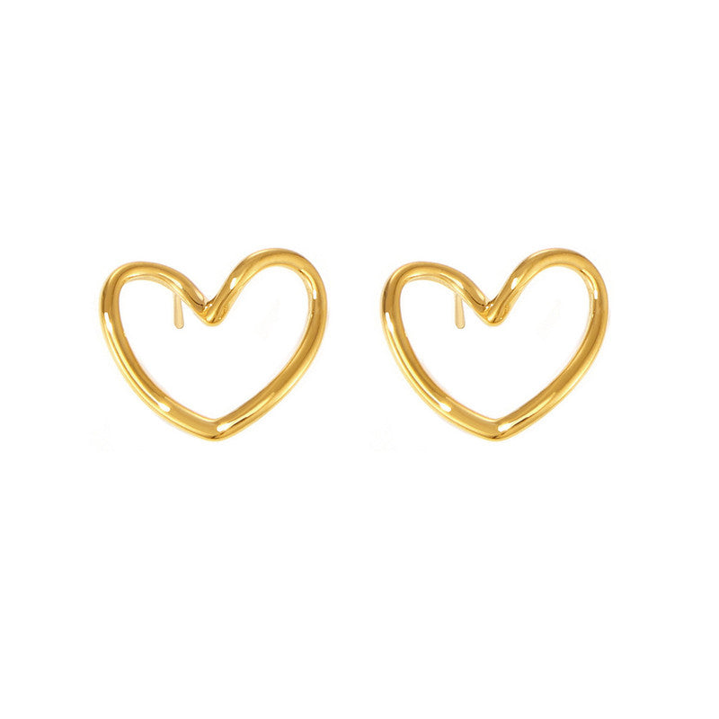 Luxe Heartline Studs – Waterproof & Anti-Tarnish