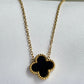 Midnight Clover Pendant Necklace