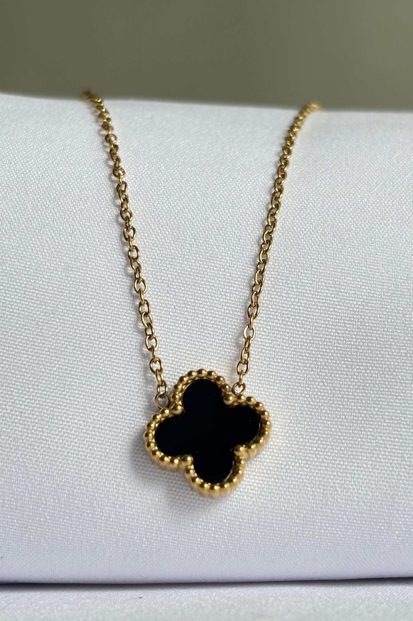 Midnight Clover Pendant Necklace