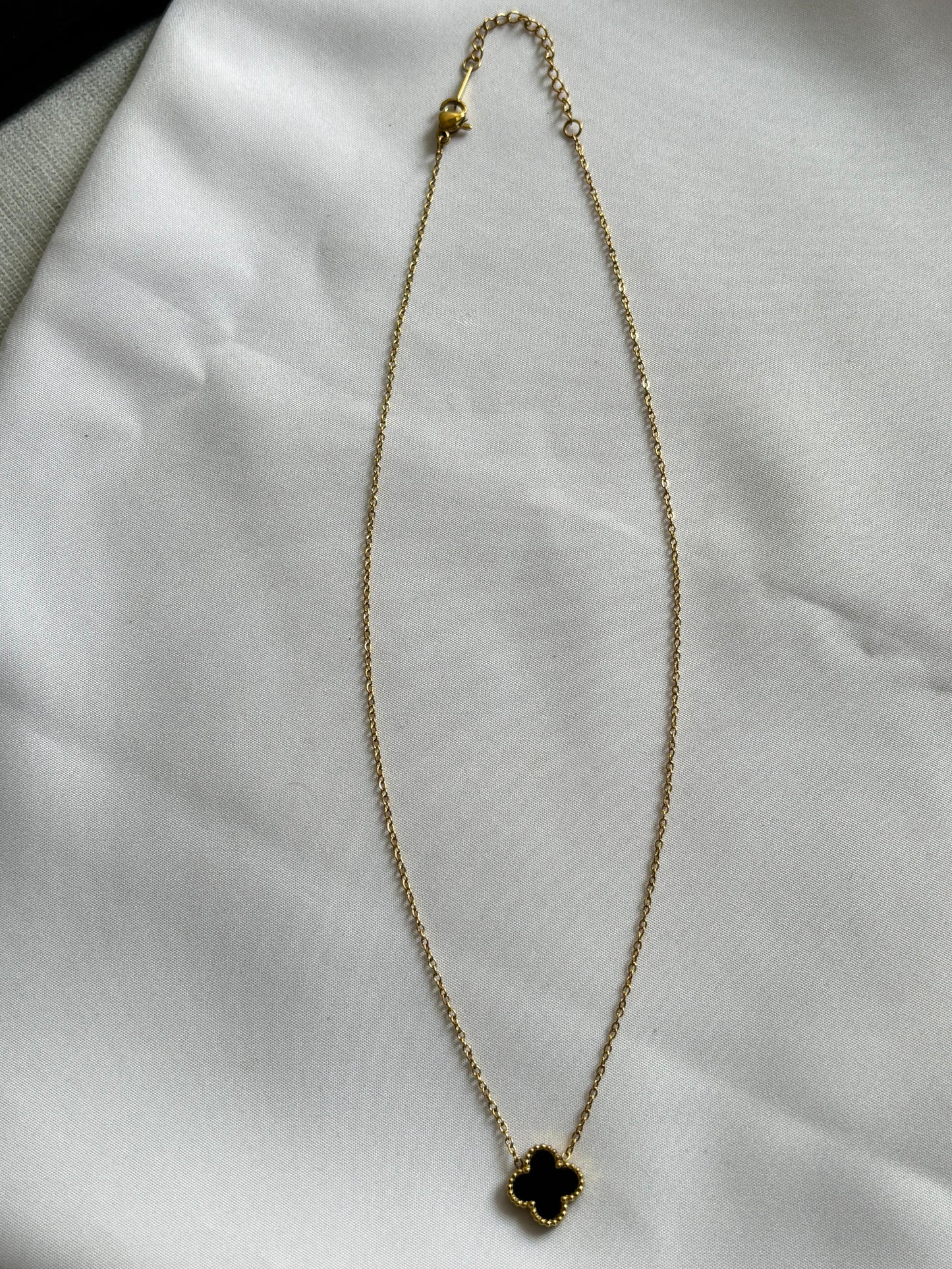 Midnight Clover Pendant Necklace