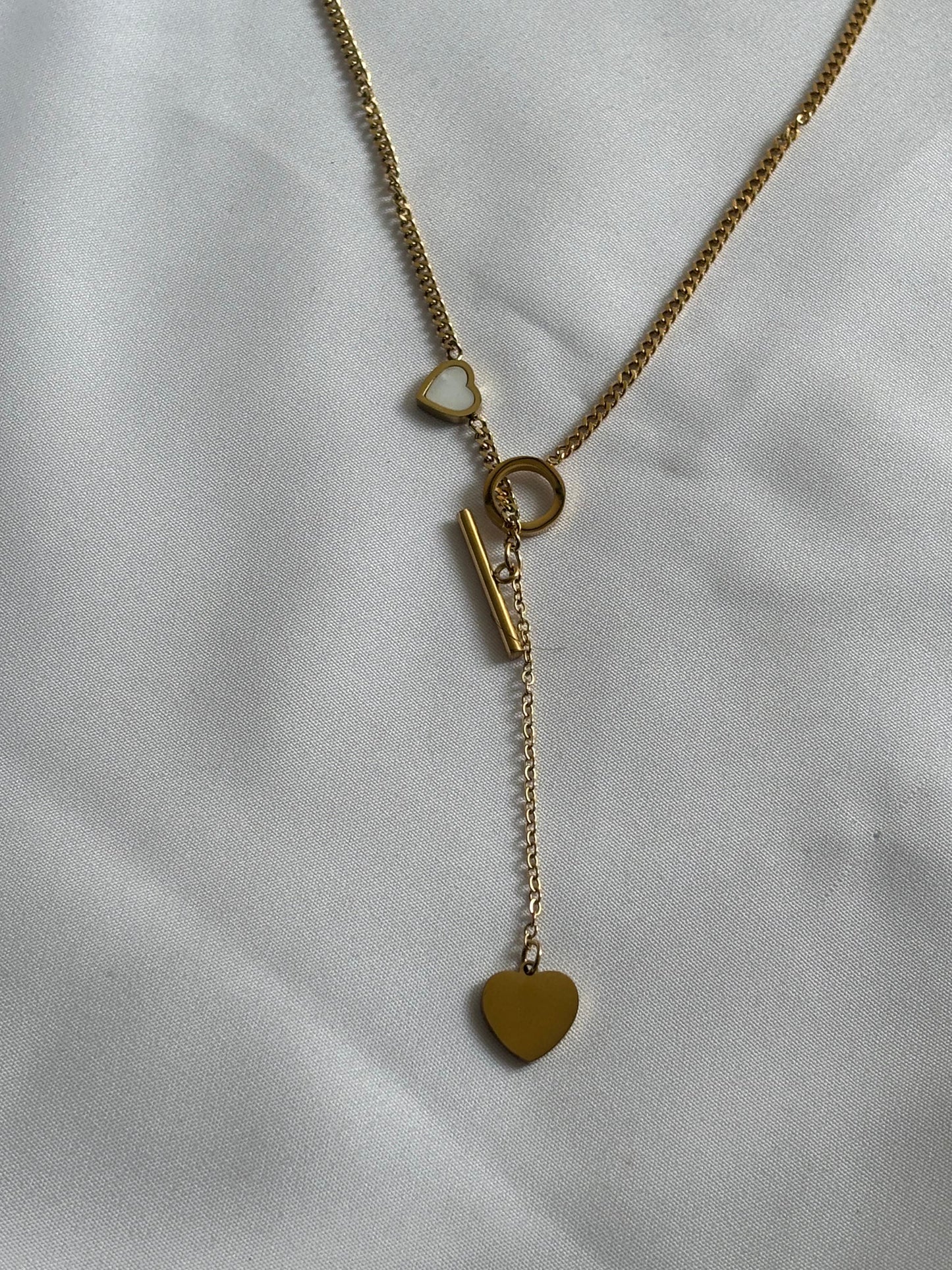 Golden Love Lariat Necklace