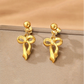 Golden Ribbon Drop Earrings – Waterproof & Anti-Tarnish
