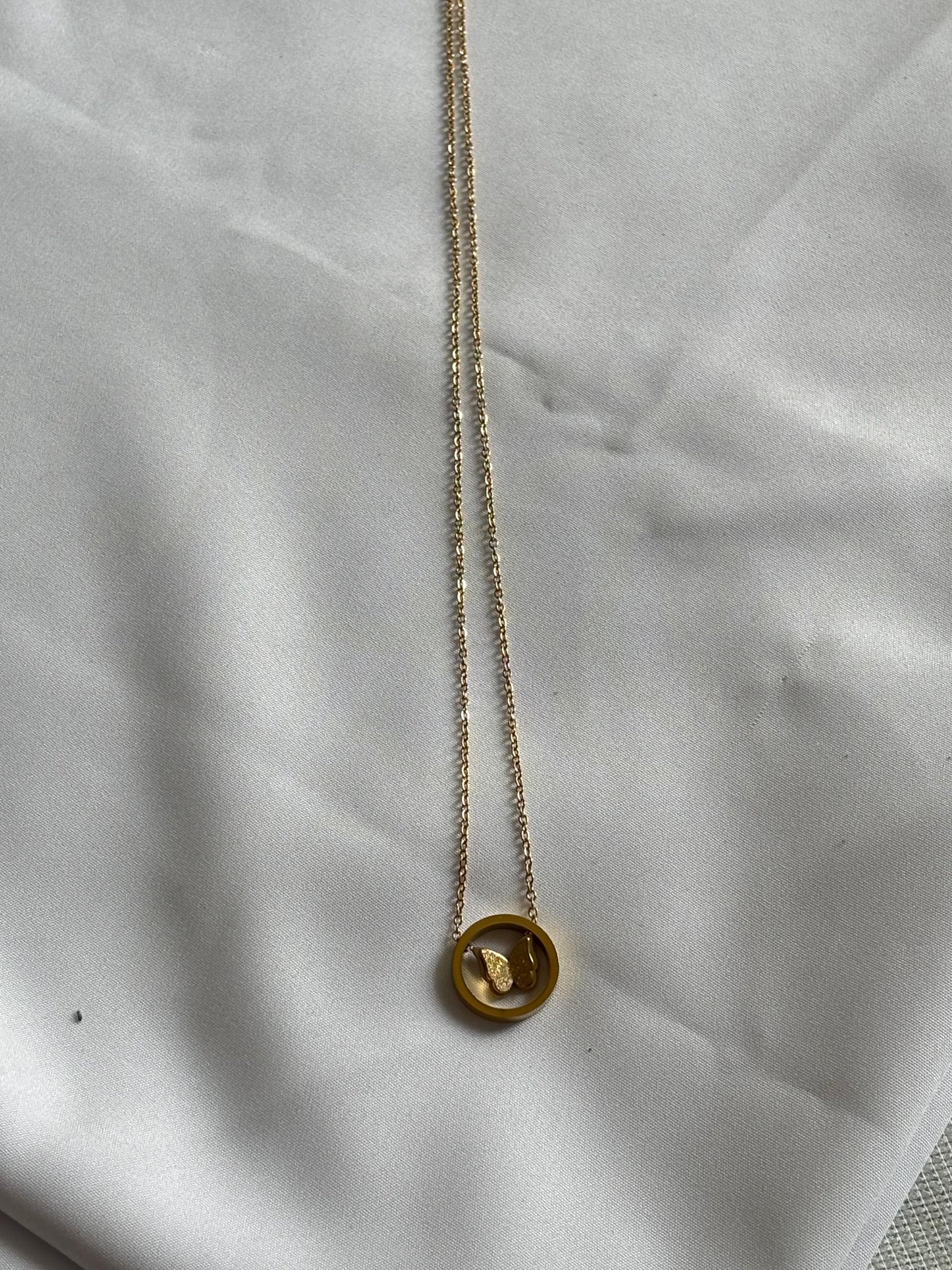 Ethereal Butterfly Circle Necklace