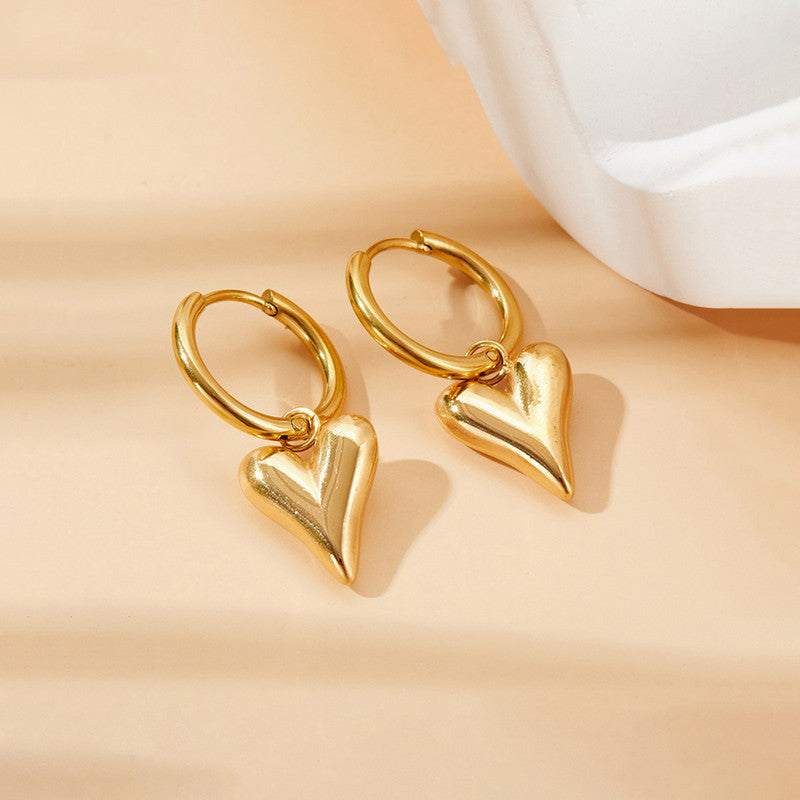 Bold Love Drop Hoops – Waterproof & Anti-Tarnish