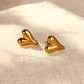 Golden Heartbeat Studs – Waterproof & Anti-Tarnish