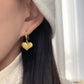 Golden Heart Drop Earrings – Waterproof & Anti-Tarnish