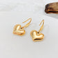 Golden Heart Drop Earrings – Waterproof & Anti-Tarnish