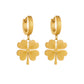 Golden Clover Hoop Earrings – Waterproof & Anti-Tarnish