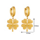 Golden Clover Hoop Earrings – Waterproof & Anti-Tarnish