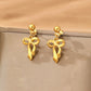 Golden Ribbon Drop Earrings – Waterproof & Anti-Tarnish