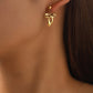 Golden Ribbon Drop Earrings – Waterproof & Anti-Tarnish