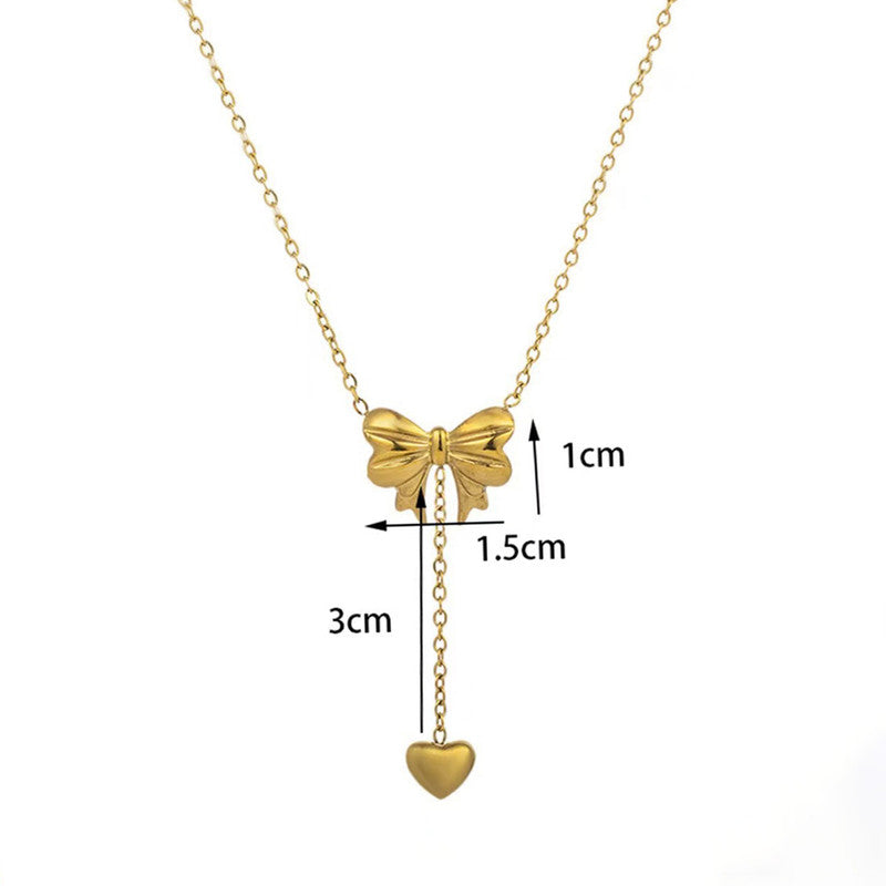Charm Cascade Bow Necklace