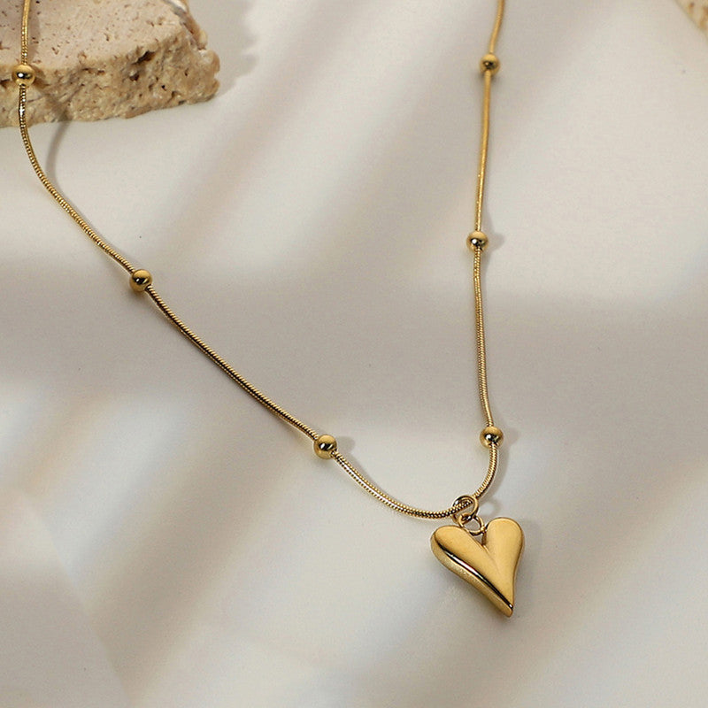 Golden Embrace Heart Pendant Necklace