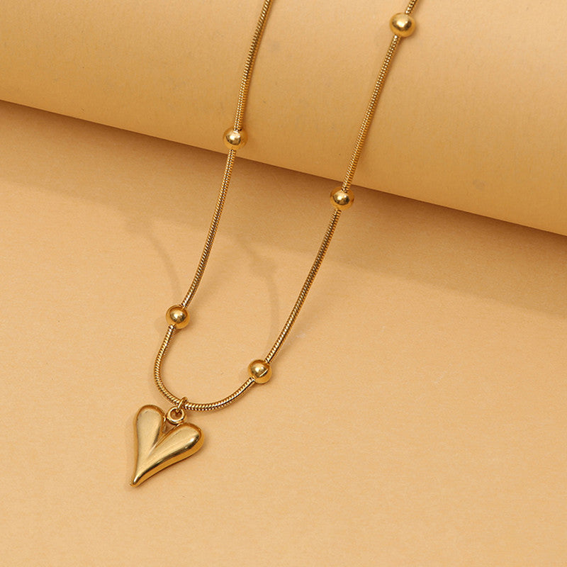 Golden Embrace Heart Pendant Necklace
