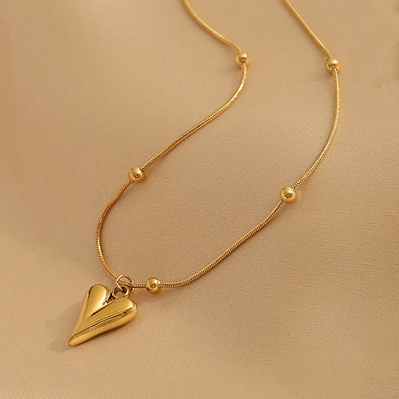 Golden Embrace Heart Pendant Necklace