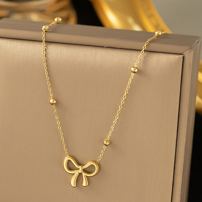 Golden Grace Bow Necklace