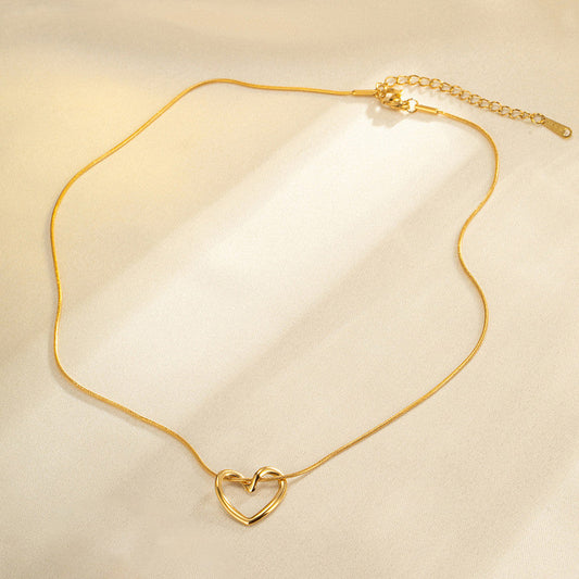 Golden Embrace Open Heart Necklace