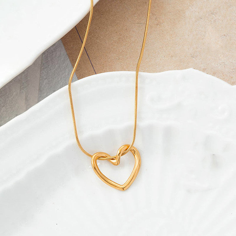 Golden Embrace Open Heart Necklace