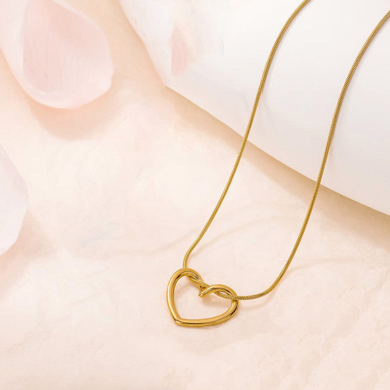 Golden Embrace Open Heart Necklace