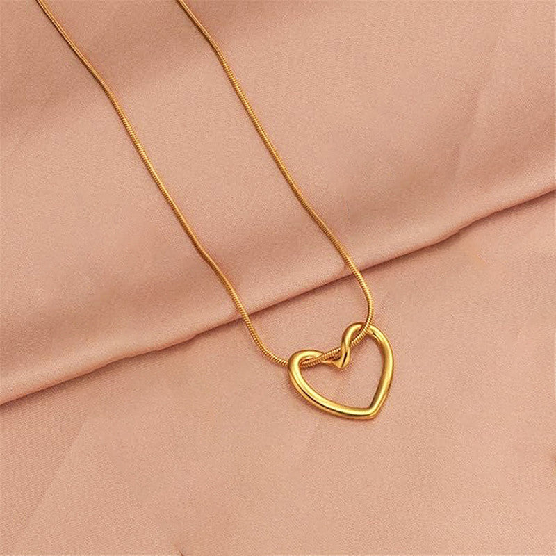 Golden Embrace Open Heart Necklace