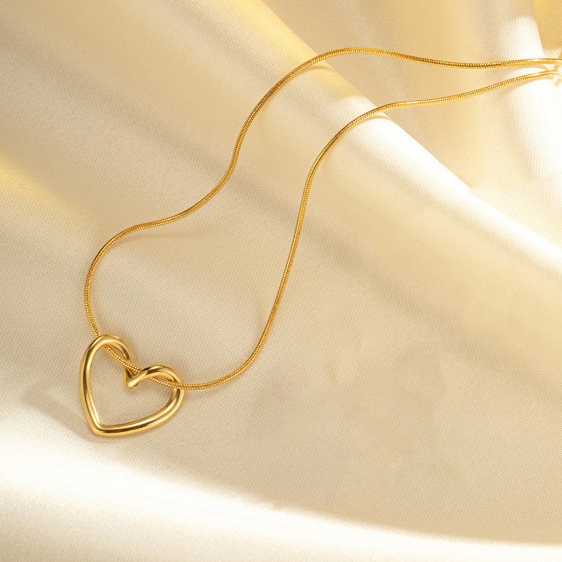 Golden Embrace Open Heart Necklace