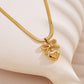 Sweet Charm Bow & Heart Necklace