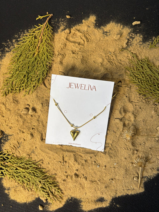 Golden Embrace Heart Pendant Necklace