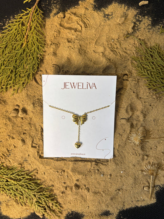 Charm Cascade Bow Necklace