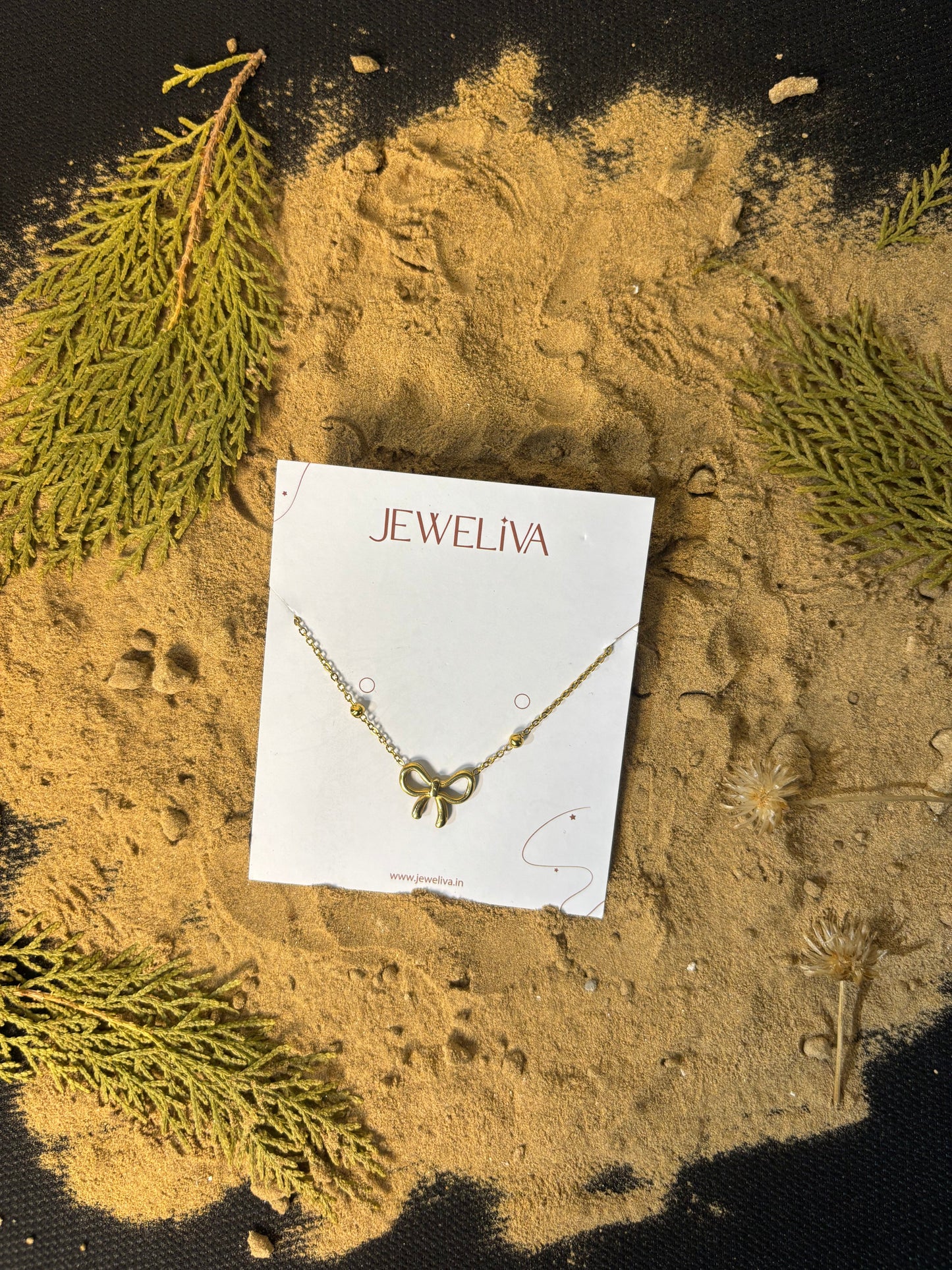 Golden Grace Bow Necklace