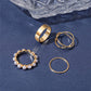 LustreStack Gold & Pearl Ring Set