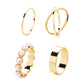 LustreStack Gold & Pearl Ring Set