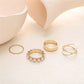 LustreStack Gold & Pearl Ring Set