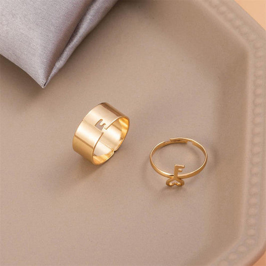 Evergold Initial Ring Set