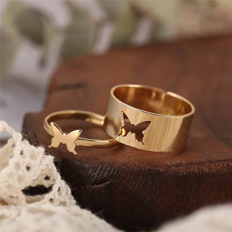 LunaFlare Butterfly Ring Set