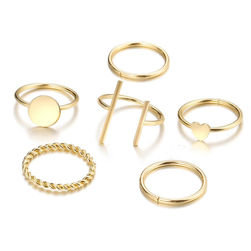 SleekMuse Minimalist Gold Ring Set