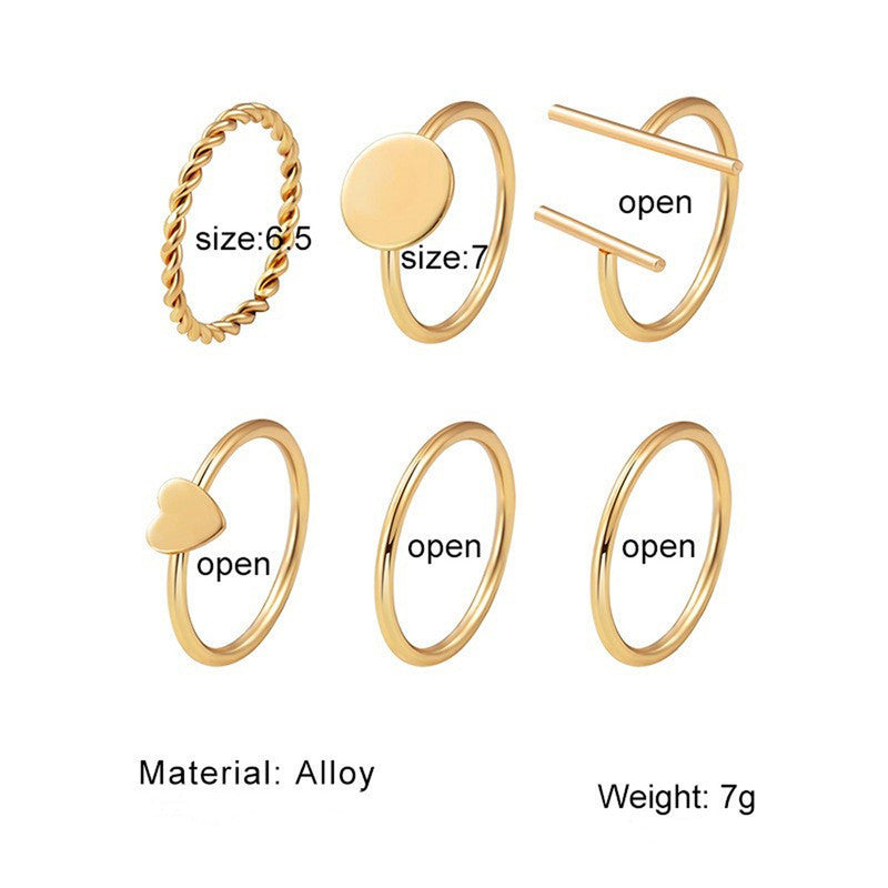 SleekMuse Minimalist Gold Ring Set