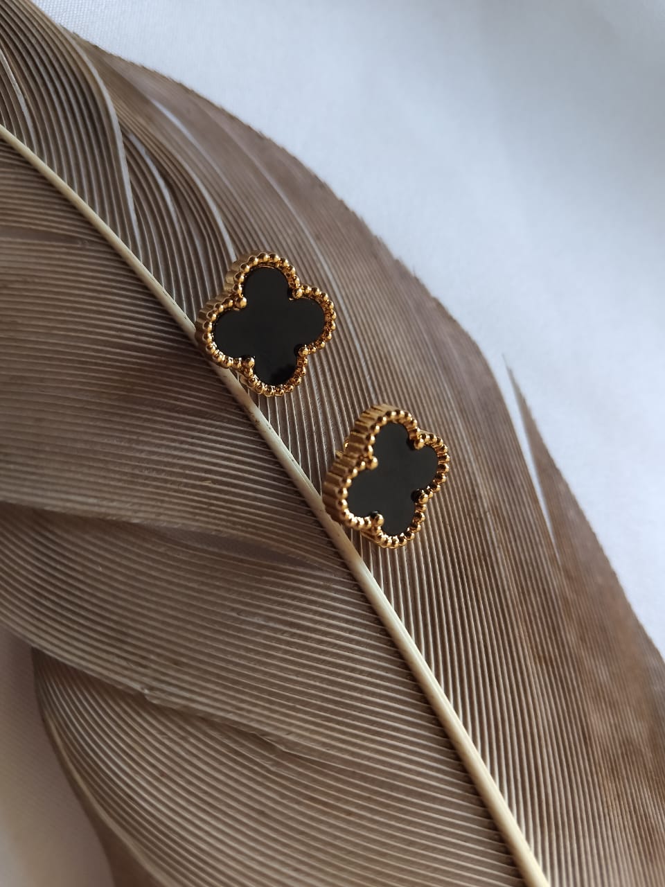 Noir Clover Studs