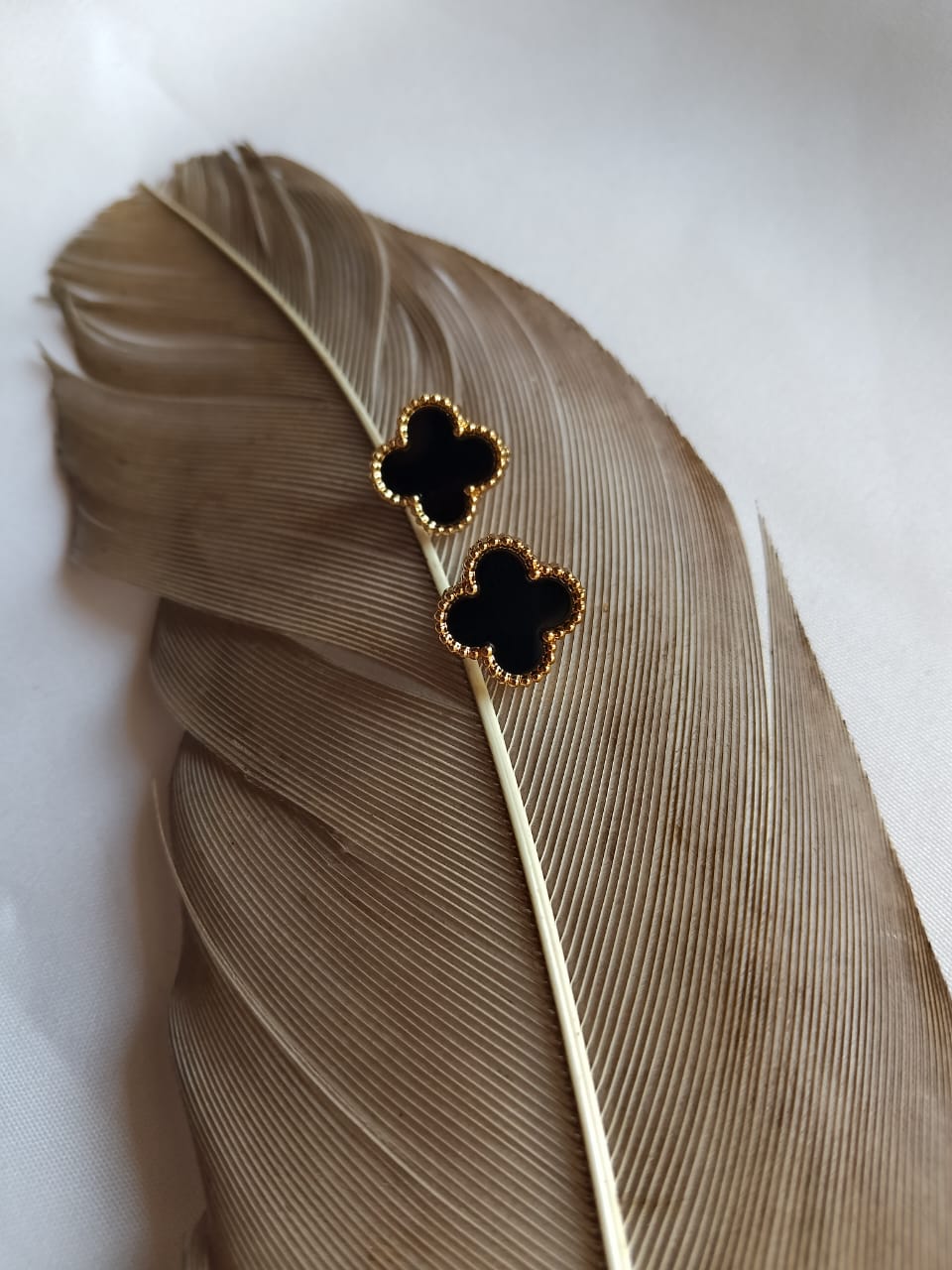 Noir Clover Studs