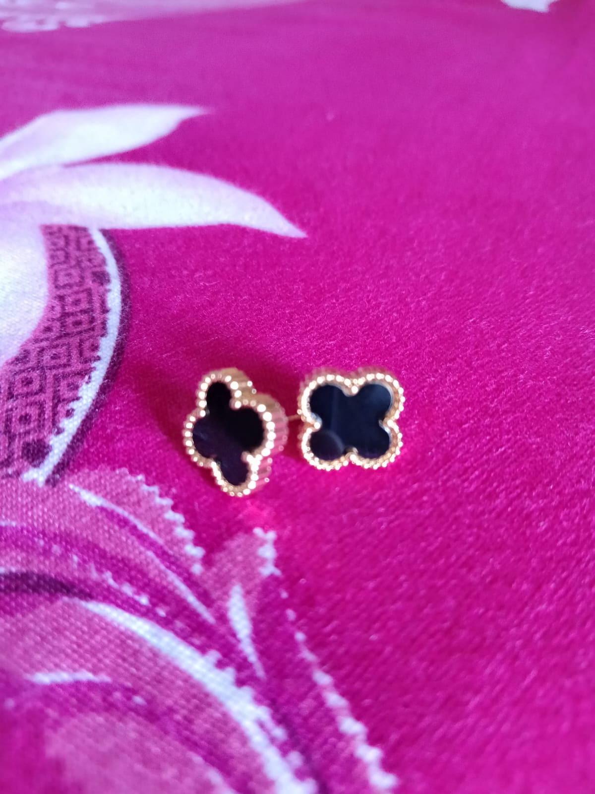 Noir Clover Studs