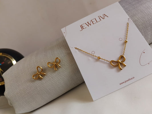 Golden Belle Bow Set – Waterproof & Anti-Tarnish
