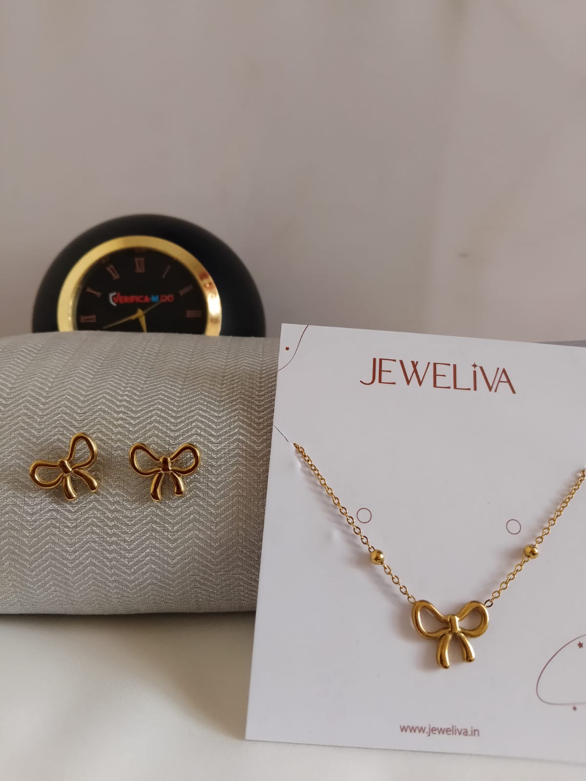 Golden Belle Bow Set – Waterproof & Anti-Tarnish