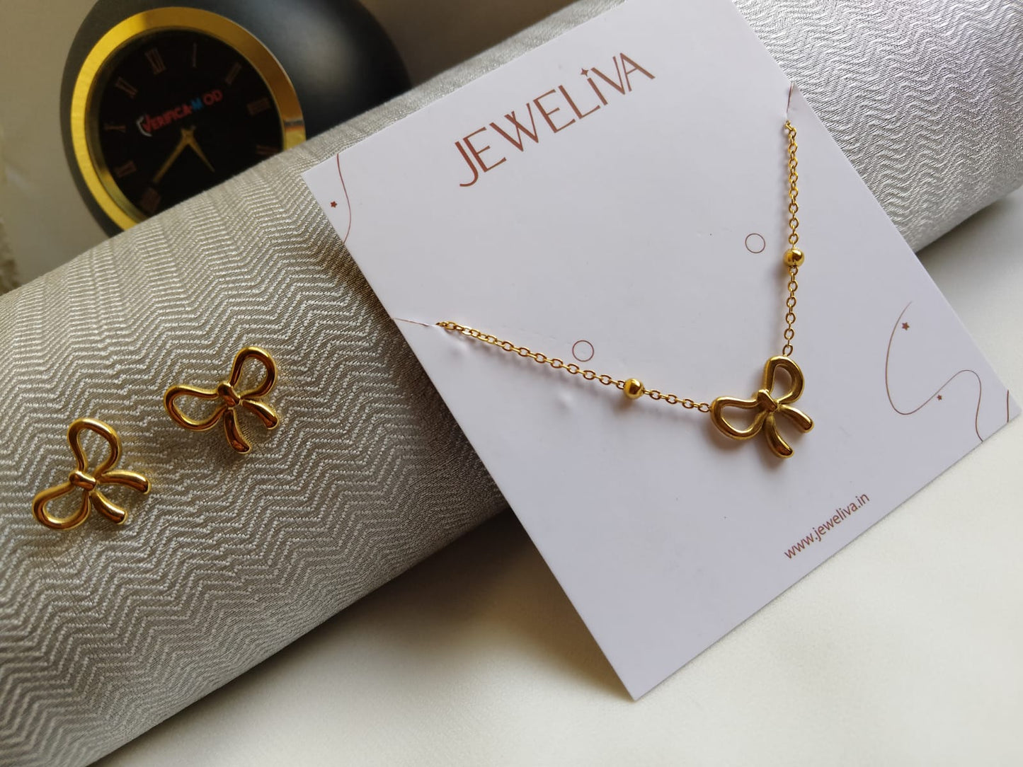 Golden Belle Bow Set – Waterproof & Anti-Tarnish