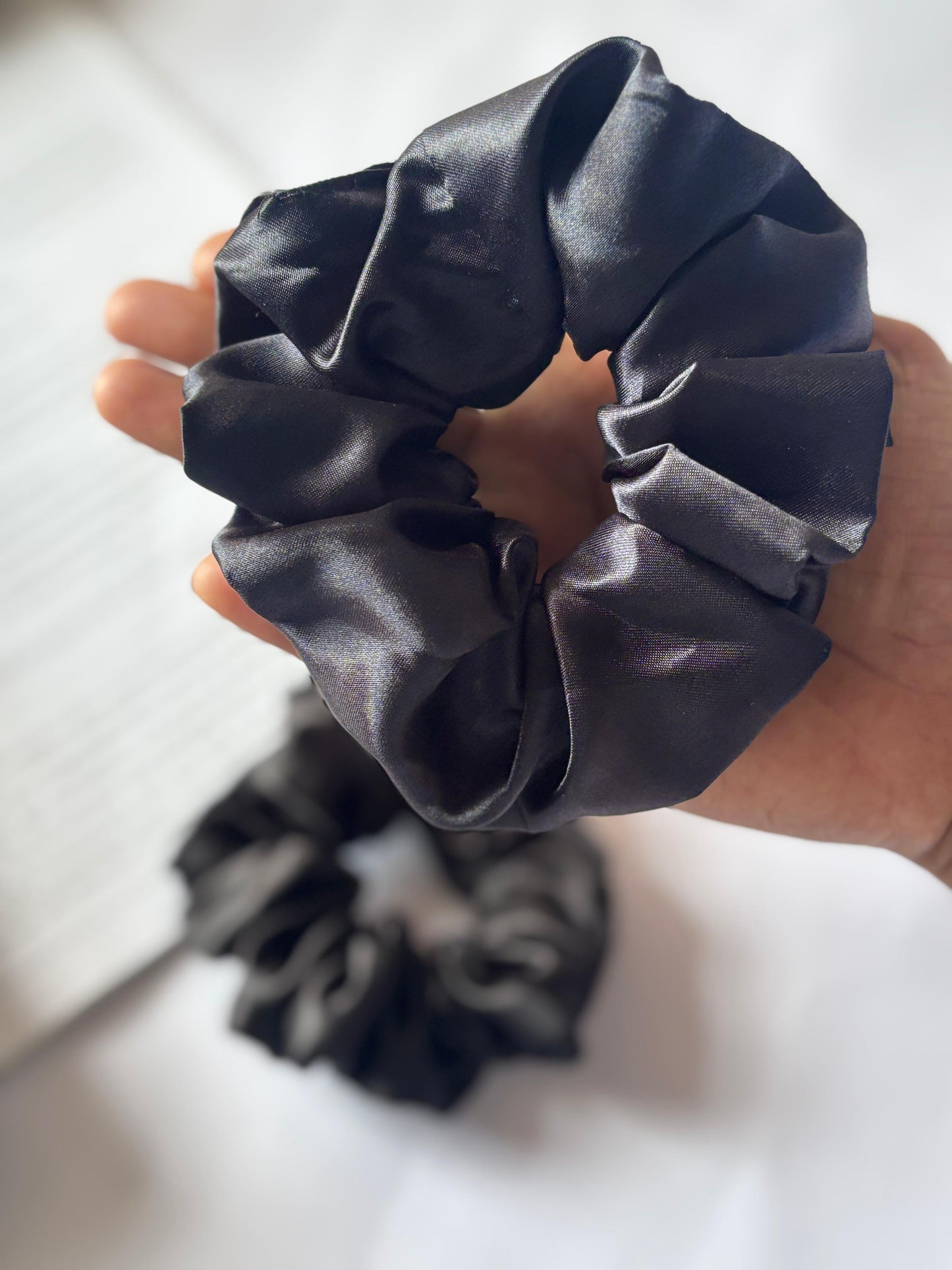 Soft Satin Scrunchies – Black