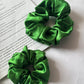 Soft Satin Scrunchies – Green