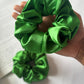 Soft Satin Scrunchies – Green