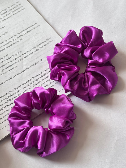 Soft Satin Scrunchies – Magenta